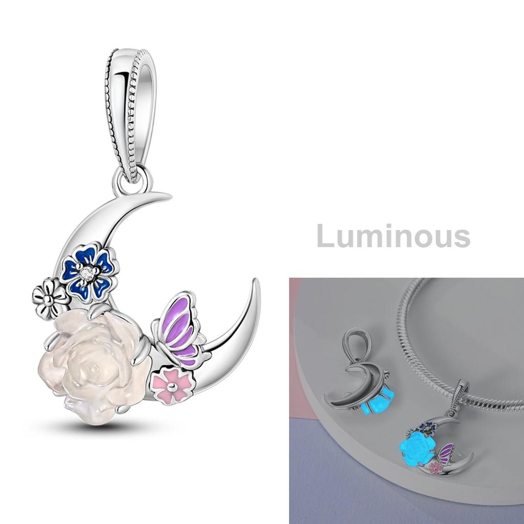 Copper Cat Charms Beads Moon Flower Love Heart Pendant Fit Original Pandora Bracelet Diy Women Jewelry Marking