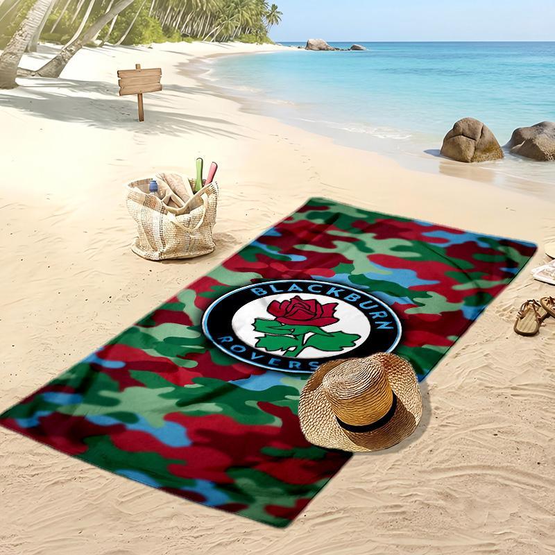 Blackburn Rovers Fußball Print Strandtuch, Großes Weiches Schnelltrocknendes Handtuch für Strand Camping Schwimmen