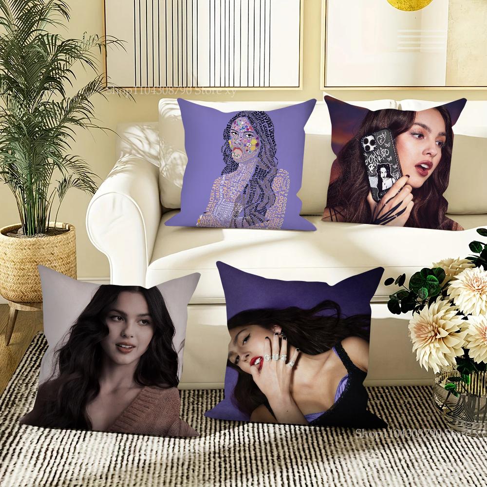 O-Olivia Singer R-Rodrigo Pillow Case Square Pillow Bedroom Sofa Leisure Comfort Cushion Car Living Room Home Decoration 40X40
