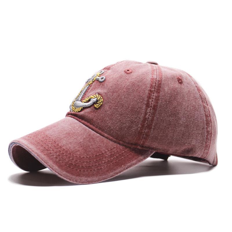 New anchor baseball cap, washed denim anchor hat, retro cap for men and women