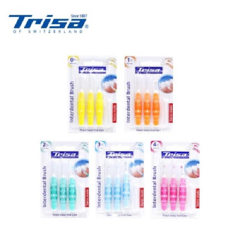 TRISA Interdental Brush 2-Component Hygiene Cap 3-Pack Yellow-0.6mm