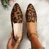 Flat Heel Pointed Flat Shoes New Large Size Leopard Print Light Mouth Suede Casual Shoes