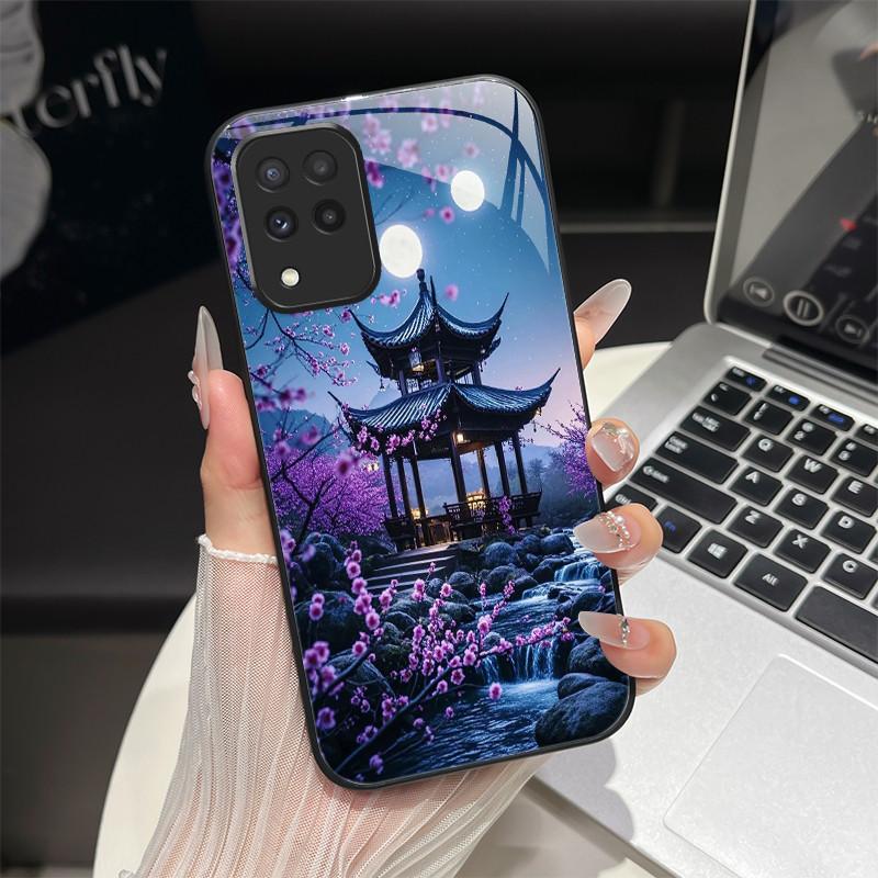 For Samsung M33 M53 Phone Case Trendy Fantasy Design Tempered Glass Hard Bumper For Galaxy M 33 M 53 Full Protection Back Covers