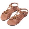 New Flat-bottomed, Fashionable, Large-sized Sandals with Round Heads and Flip-top Casual Beach Shoes