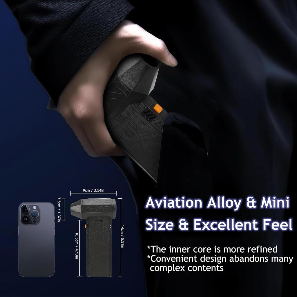 Compressed Air Duster, Jet Dry Blower 130000RMP Mini Battery Blower Fan Jet Fan Powerful Brushless Motor Cordless Blower Car Dryer Blower for Car Dry