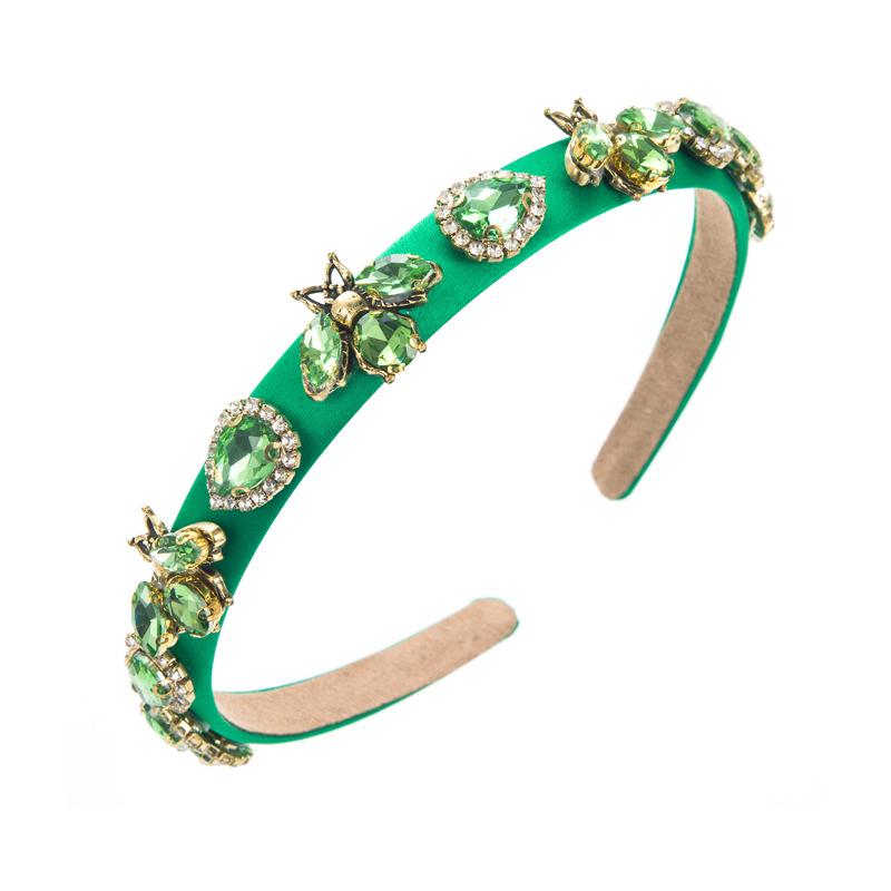 Vintage Luxury Fashion Rhinestone Colorful Bee Heart Hairband Headband Ladies Beautiful Hair Accessories