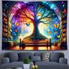 Fantasy Library Tapestry Mysterious Tree Magic Bookshelf Tapestries Classroom Flannel Witchy Fairytale Tree Butterfly Vintage
