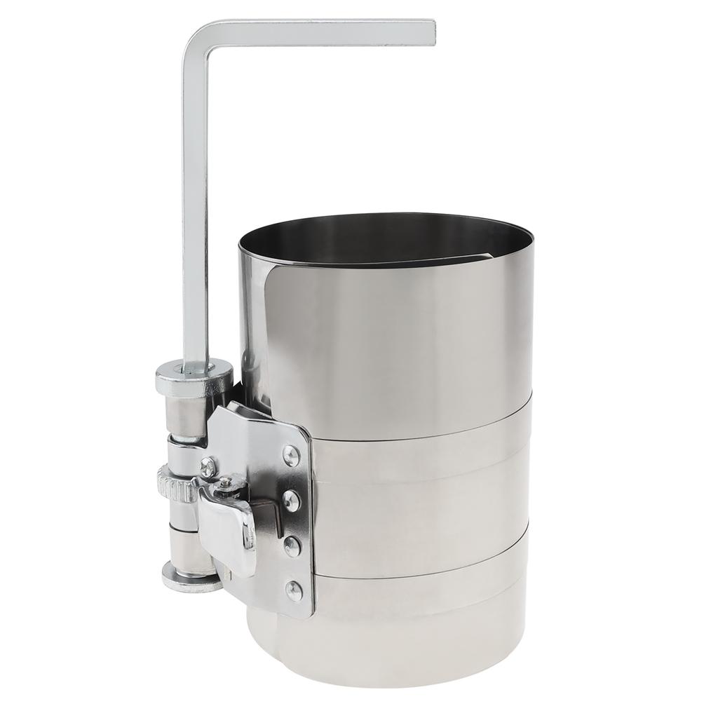 4inch Car Engine Piston Circle Compressor Tool, Adjustable Sizes From 2 Inch To 7 Inch with Piston Installer Plier, Silvery 50mm,175mm Piston Circle