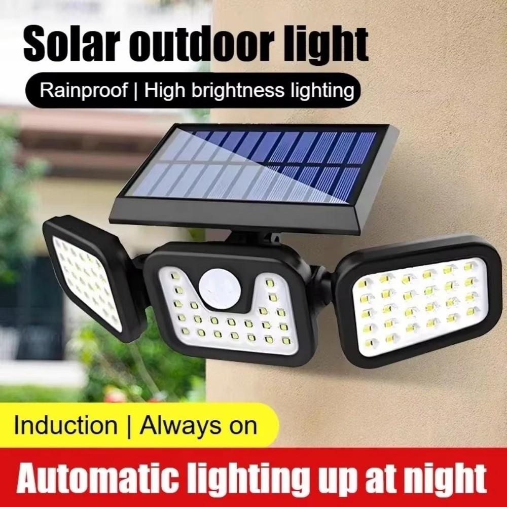 Human Body Sensing Motion Sensor Light Adjustable Head Fence Solar Lamp  Courtyards