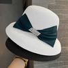 Summer Straw Woven Sunscreen Straw Hat Children Versatile Face Hat Bow Hot Diamond Fashion Travel Beach Hat