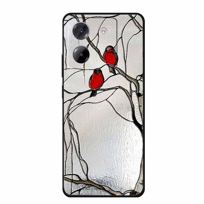 3D Emboss Case For POCO M7 Pro 5G Phone Case Relief Flowers Black Silicone Soft Back Cover For Xiaomi Poco M7 Pro Case Coque Bag