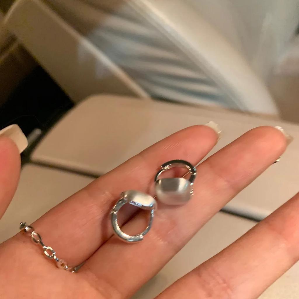 2Pcs/Set Sparkly Earrings Ear Stud Piercing Jewelry Korean Women'S Temperament Circle Pearl Earrings Party Jewelry Accessories