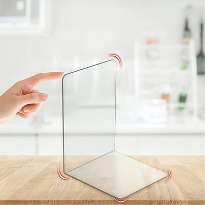 8pcs/4-Pair Acrylic L-Shaped Bookends - Heavy-Duty Transparent Bookends for Bookshelves, Space-Saving Anti-Tip Design, High