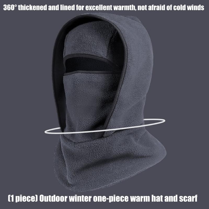 Multiuse Balaclava Hat for Cycling Camping Trekking Warm Windproof Breathable Hoodie Hat for Adult Unisex Cold Weather