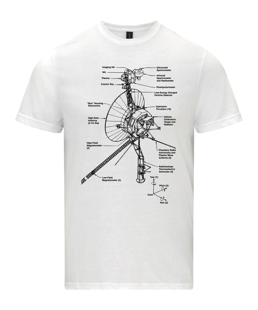 Voyager Space Probe Schematic TShirt Nasa TShirt Voyager Blueprint 2XL
