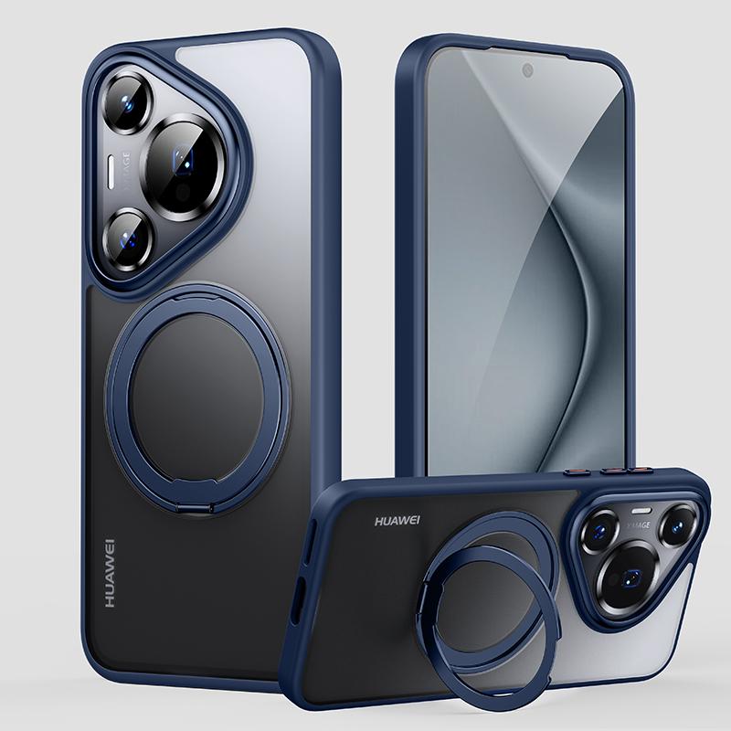 Premium Armor Strong Magnetic Case For Huawei Pura 70 Pro+ P70 Ultra Hidden Stand Cover Matte Shell For Magsafe Wireless Charger
