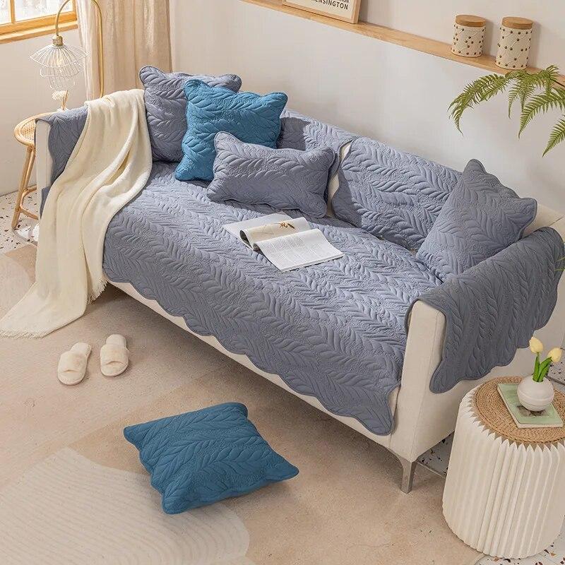 

Universal Cotton Jacquard Sofa Cover Anti Slip Solid Fabric Furniture Protection Cover for Backrest Armrest Cushion 70x70cm 1pcs