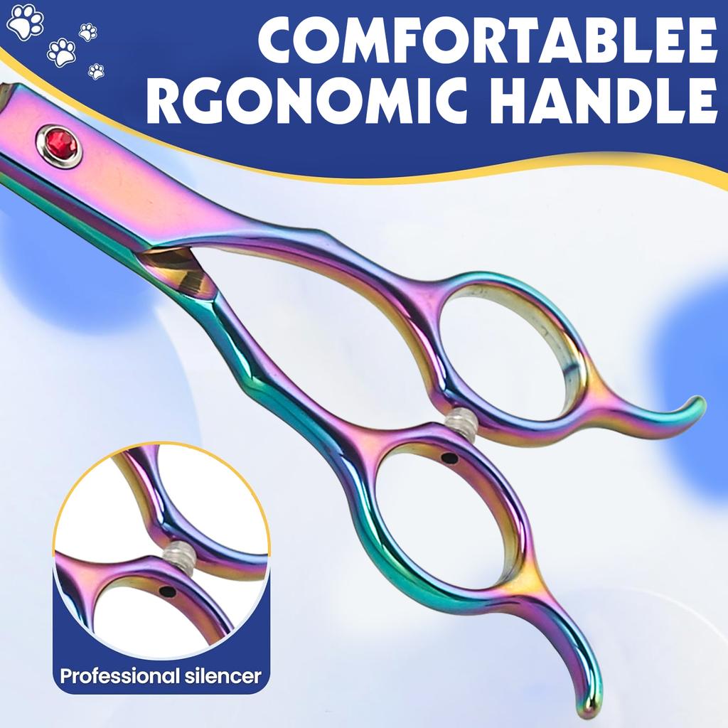 Dubbele Staart Gebogen Schaar voor het Prachtig Knippen van Hondenvacht Professionele Hondentrimschaar Huisdier Gebogen Verdunningsschaar