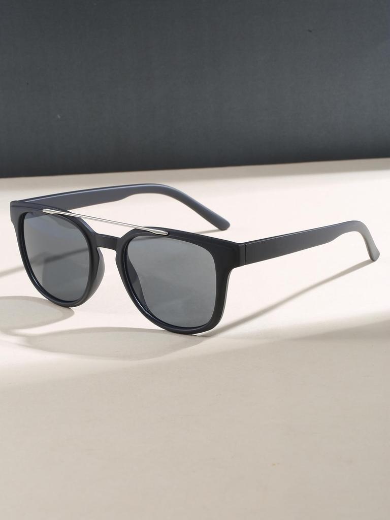 Retro Unisex Double Bridge Square Sunglasses - Fashionable, Versatile, Simple, Trendy Outdoor Sun Protection