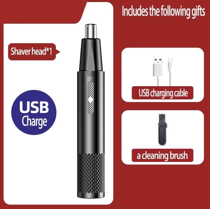 Ear and Nose Hair Trimmer for Men 360 Rotating Dual-Blade Electric Shaver Professional Ear Nose Hair Clipper Facial Hair Removal