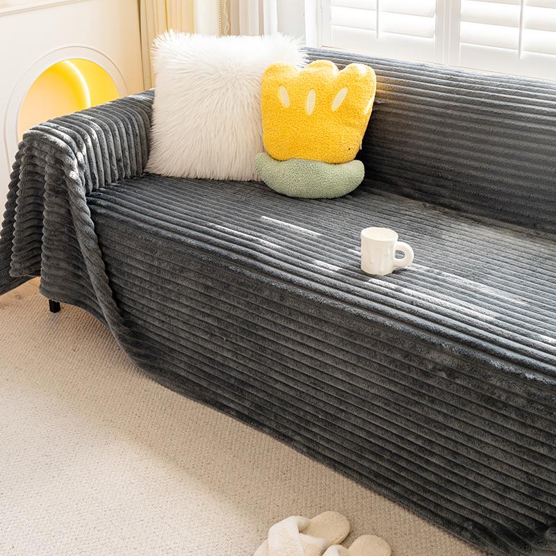 

INS кремовый стиль, осенне-зимний плюшевый чехол для дивана Cat Petting Sense, ткань для гостиной, атмосфера Sense, диванное полотенце, пылезащитный чехол для дивана 180*130cm