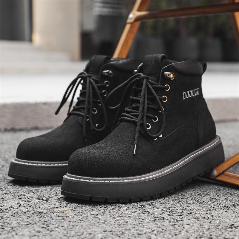 

Autumn new platform derby medium tube British style small leather shoes student casual shoes 38 чёрный