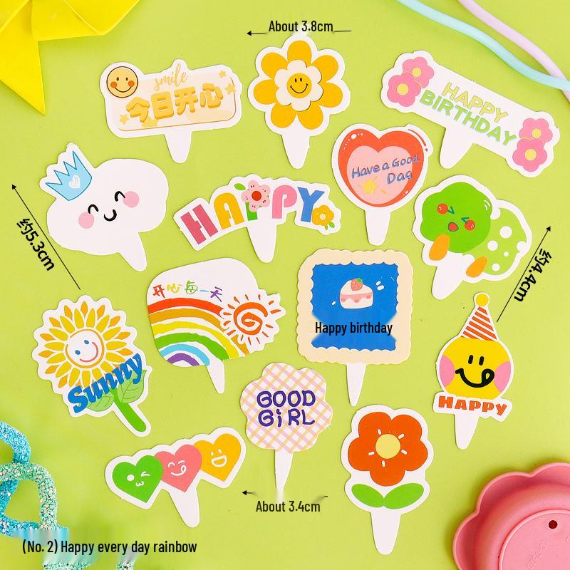 Sushi Cartoon Cupcake Toppers - Cute Mini Dessert Cards for Children's Day & Birthday Decorations