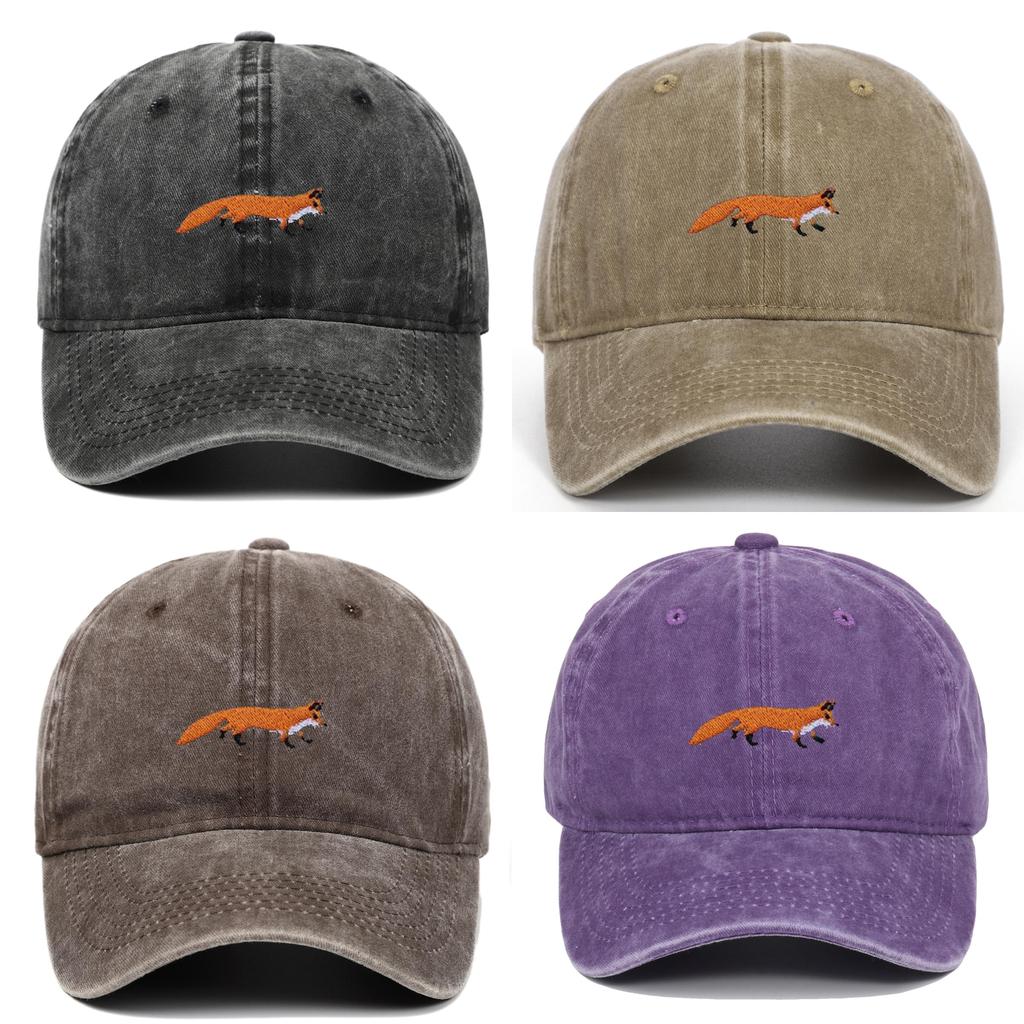 Baseballkappe mit Fuchs-Stickerei und Sonnenschutz für Freizeit-Outdoor-Kleidung