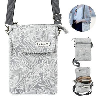 Idyllic Leaf Fabric Messenger Mobiliojo telefono krepšys Dėklas Pečių Krepšys Piniginė Krepšys Rankinė Piniginė Moteriškas Krepšys Nešiojamasis Krepšys 2022 m.