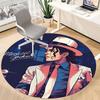 1 Stück Michael Joseph Jackson Büro Runder Teppich, Unter Bürostühlen Schlafzimmer Wohnzimmer Heimdekoration a1022304