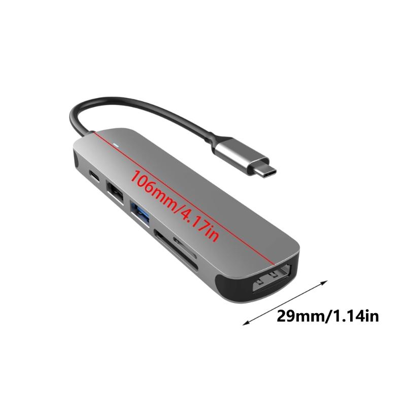 4/6Port USB C Expander USB3.0 Hubs Type C Splitter Type C Dock Multiports Adapter USB Expander for Phone Tablets