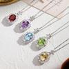 S925 Sterling Silver Natural Gemstone Necklace for Women, Multi-Color Crystal Pendant, Versatile Jewelry