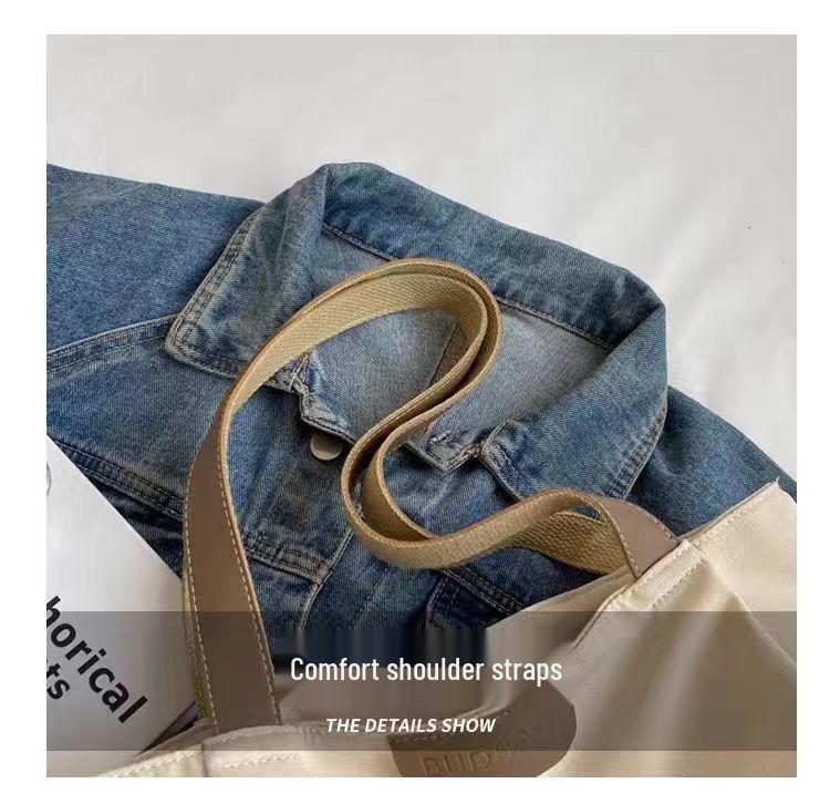 Women's Casual Canvas Tote: Large Capacity, Summer Fashion, Versatile Shoulder Bag for College Students.