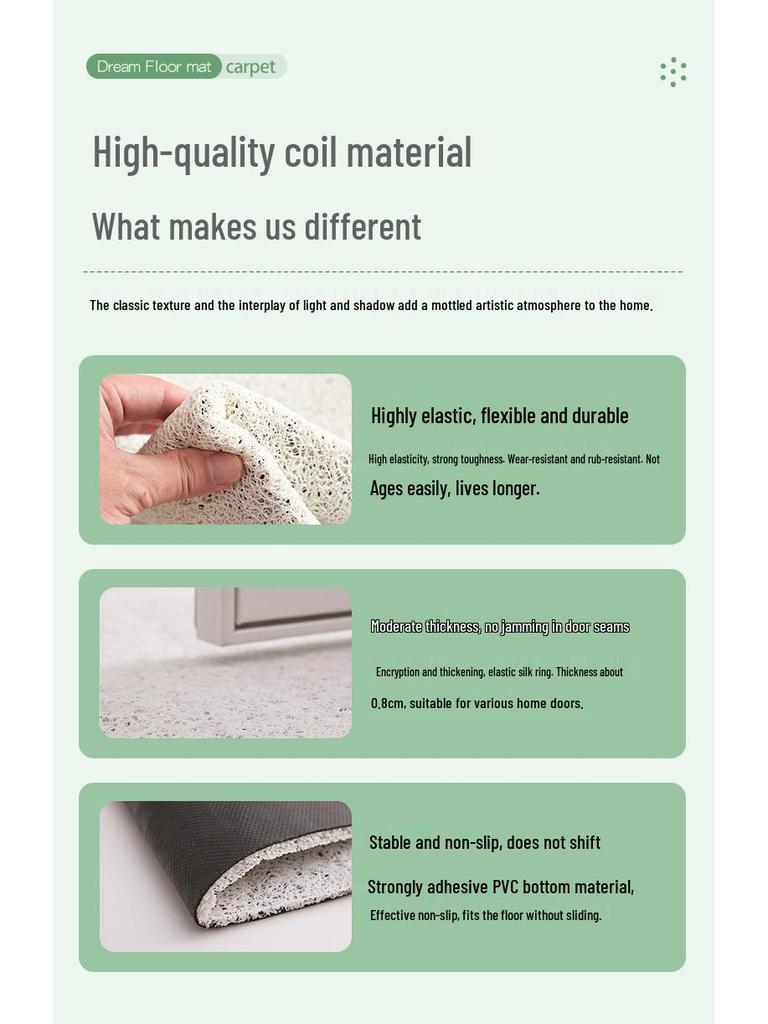 Japanese Minimalist Non-Slip Silk Doormat - Geometric Lines, Dirt & Wear Resistant, Cuttable Foot Pad