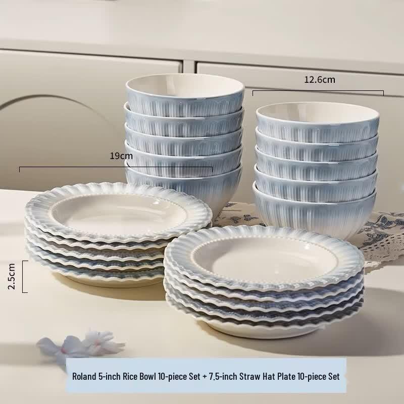 Visionary French Light Luxury Gradient 20-Piece Ceramic Dinnerware Set