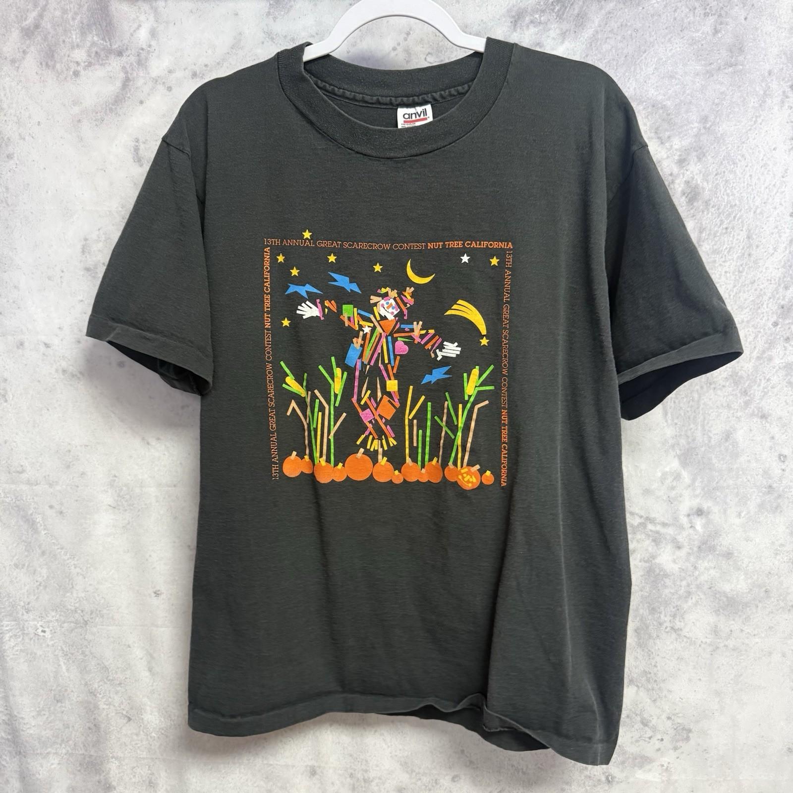 Vintage 90s Great Scarecrow Contest T Shirt Black Single Stitch XL Halloween XXL