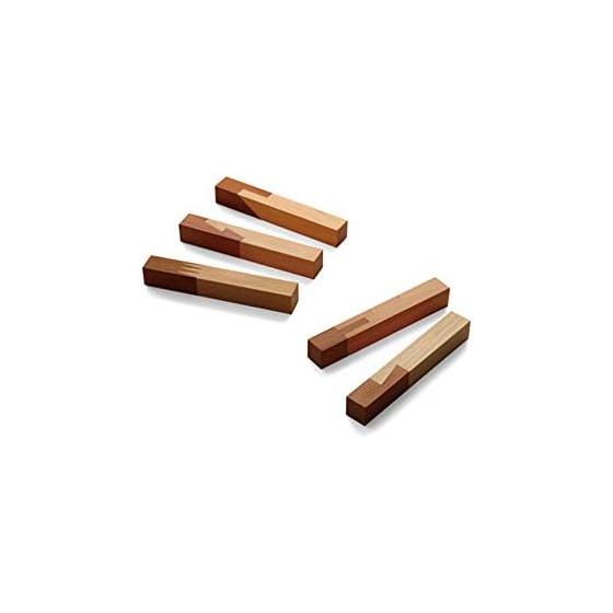 Asahineko Hinoki Wood Knife Rest, Natural Wood, Simple Design, Set of 5