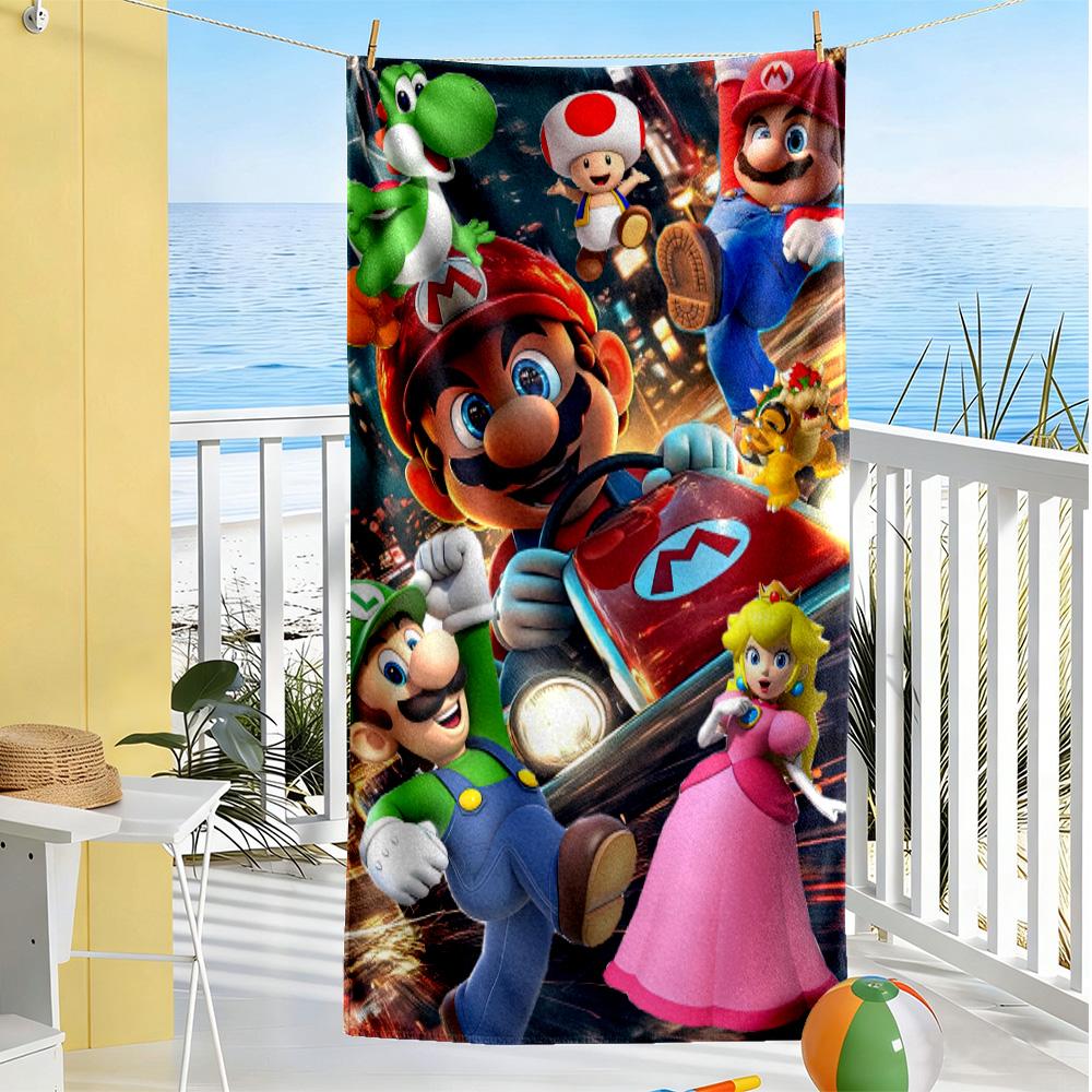Mario Style Beach Towel Super Soft & Absorbent Comfortable Lightweight