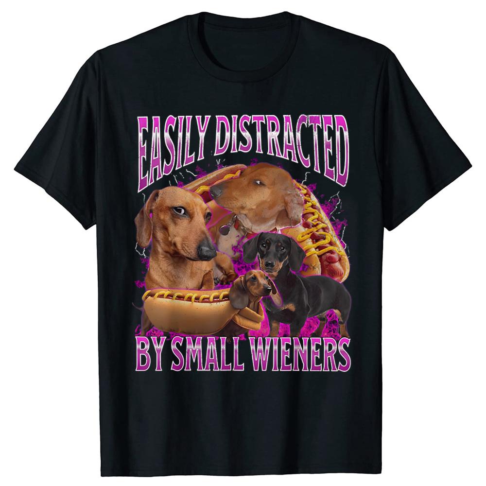 

Easily Distracted By Small Wieners Funny Offensive Dachshund T-Shirt Fashion Short Sleeve Tshirt Tops Women Clothing Personal... 5XL різнокольоровий