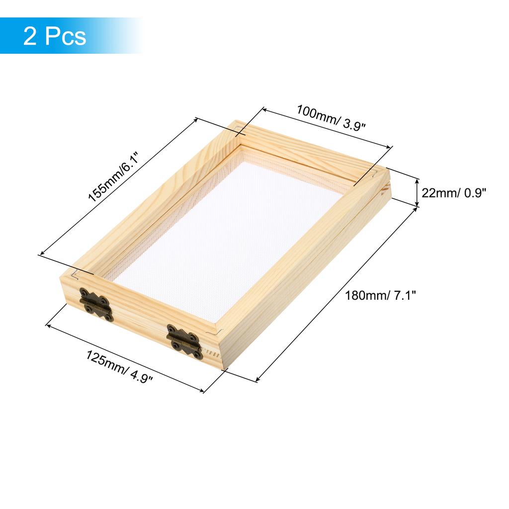 Wooden Paper Making Screen 2 In 1 Paper Making Mould Deckle Papermaking Supplies Frame for Paper Making DIY Crafts Wood Color