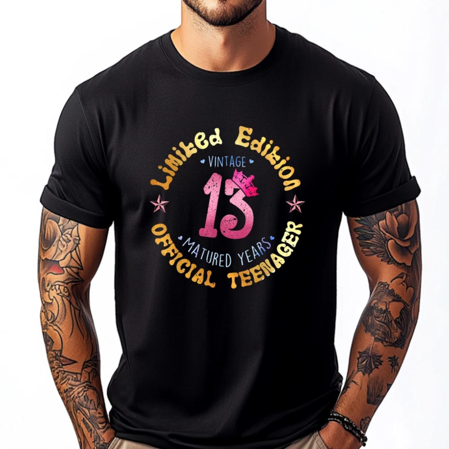 

Official Teenager 13th Birthday For Teenage Girl Thirteenth Luxury T Shirt Men s Shirts Gothic Style XXXXXL чорний