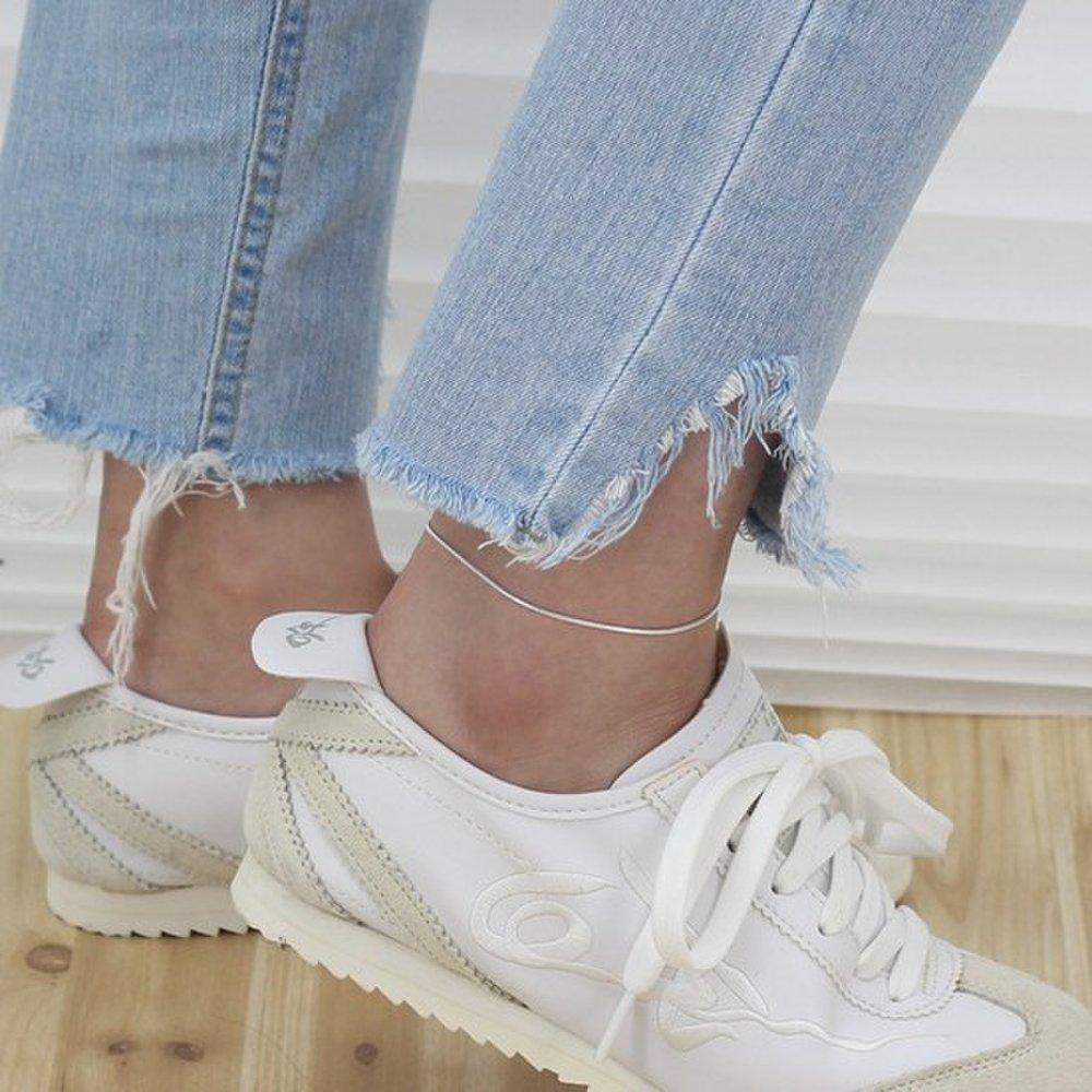 Wunderschönes J A026 Silber 925 Silberfußkettchen Silberfußkettchen Layering-Fußkettchen Einfaches Fußkettchen