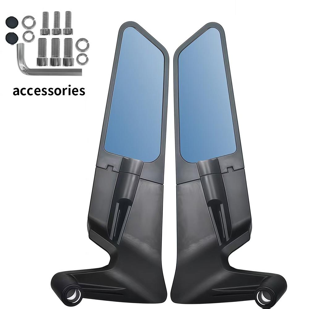 

Motorcycle Side View Mirror Motorcycle Rearview Mirror Large Field of View Ultra Wide Angle Reflector Folding Side Mirrors синий