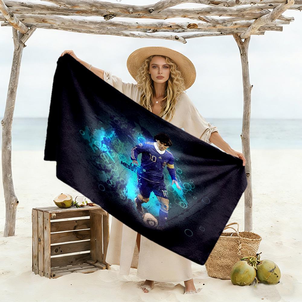 Leo Messi Barcelona Legend Beach Towel High Absorbency & Quick-Dry Comfortable Lightweight Perfect for Traveling Yoga Camping and Swimming