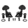 Musiclily Pro Gitarre Schwarz 3+3 Mechaniken, Halbmond-Knöpfe,