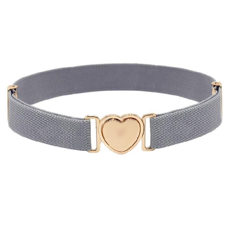 Universal Stretchy Decorative Belt Heart Shape Buckle Waistband Girl Accessories