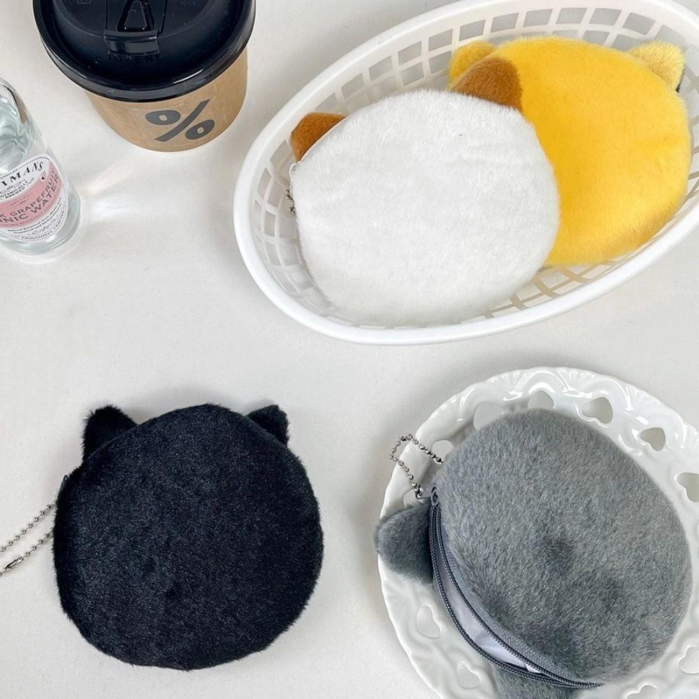 Bag Pendant Cat Plush Coin Purse Animal Cartoon Change Pouch Soft Mini Cat Handbag  Boy