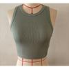 Ärmelloses Damen Crop Top Fitness Weste - Atmungsaktive Nahtlose Gestrickte Sportbekleidung, Einfarbig Gerippte Weste, Lässiges und Elegantes Ärmelloses Basic Sommer Top