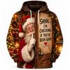Funny Santa ChristmasWomen's  Hoodie 3D Print Reindeer Dinosaur DJ Gym Holiday Pullover Winter Streetwear Party Gift