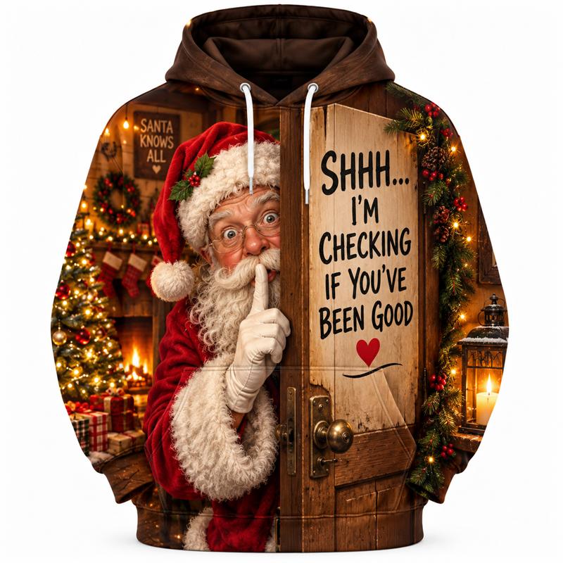 Funny Santa ChristmasWomen's Hoodie 3D Print Reindeer Dinosaur DJ Gym Holiday Pullover Winter Streetwear Party Gift